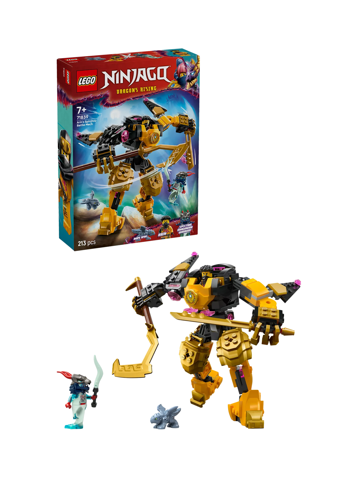 LEGO NINJAGO Arin's Spinjitzu Battle Mech 213-piece construction toy, UK version