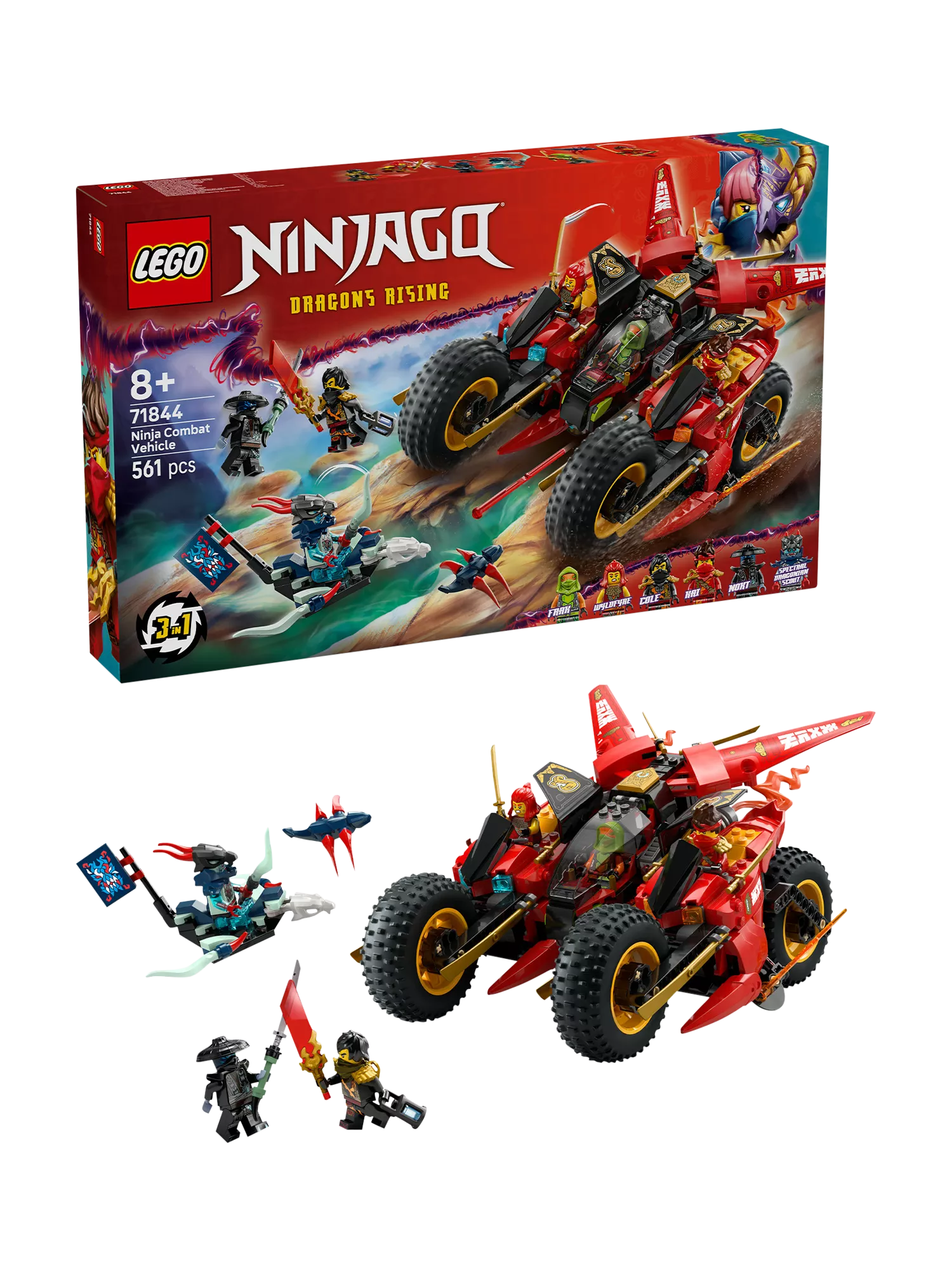 LEGO NINJAGO Ninja Combat Vehicle building set 561 pieces, UK version