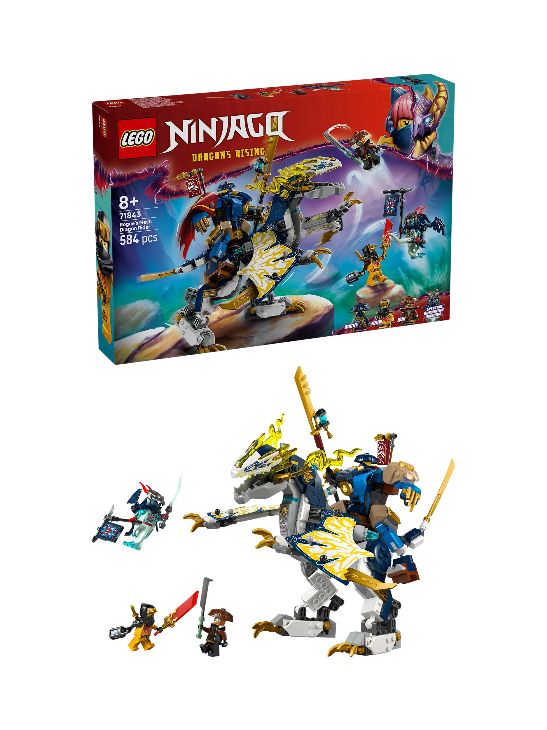 LEGO NINJAGO Rogue's Mech Dragon Rider building set, UK version