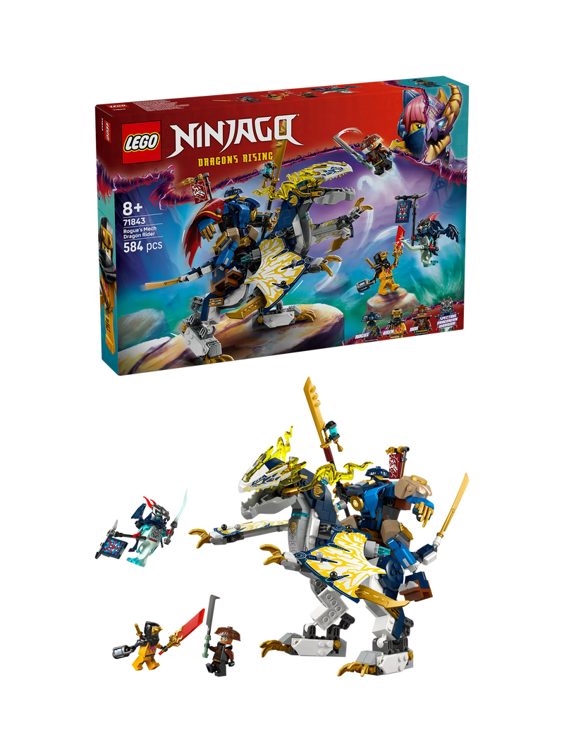 LEGO NINJAGO Rogue's Mech Dragon Rider building set, UK version