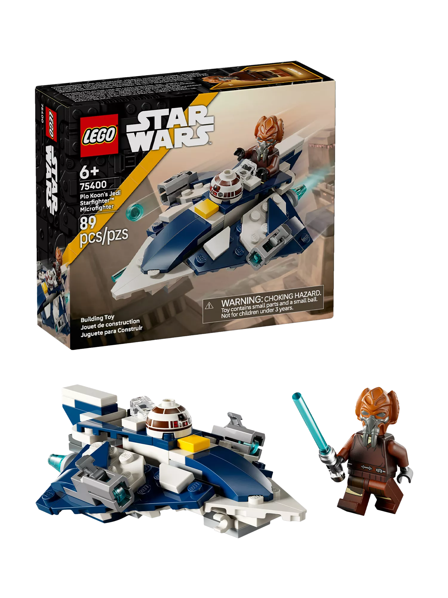 LEGO Star Wars Plo Koons Jedi Starfighter Microfighter 89-piece building set, UK version