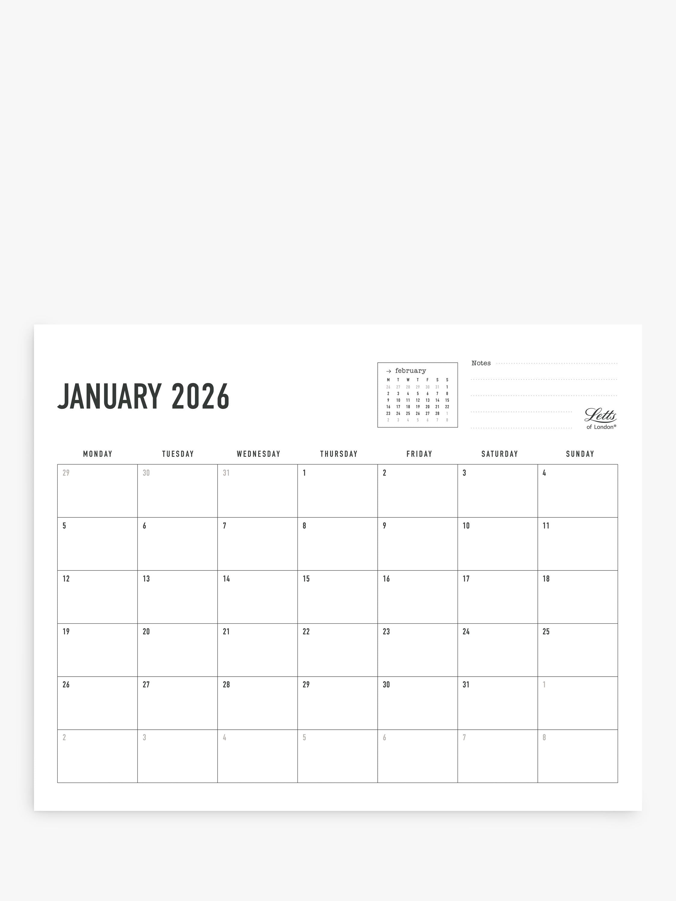Letts Conscious 2026 Ocean Wall Calendar, UK version