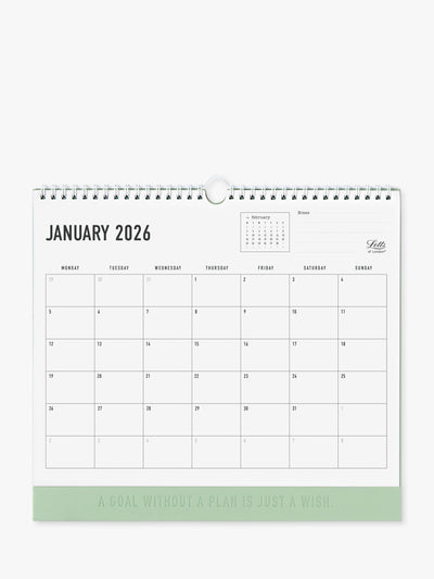 Natural Earthy Colored Wall Calendar 2026 with Soy Ink