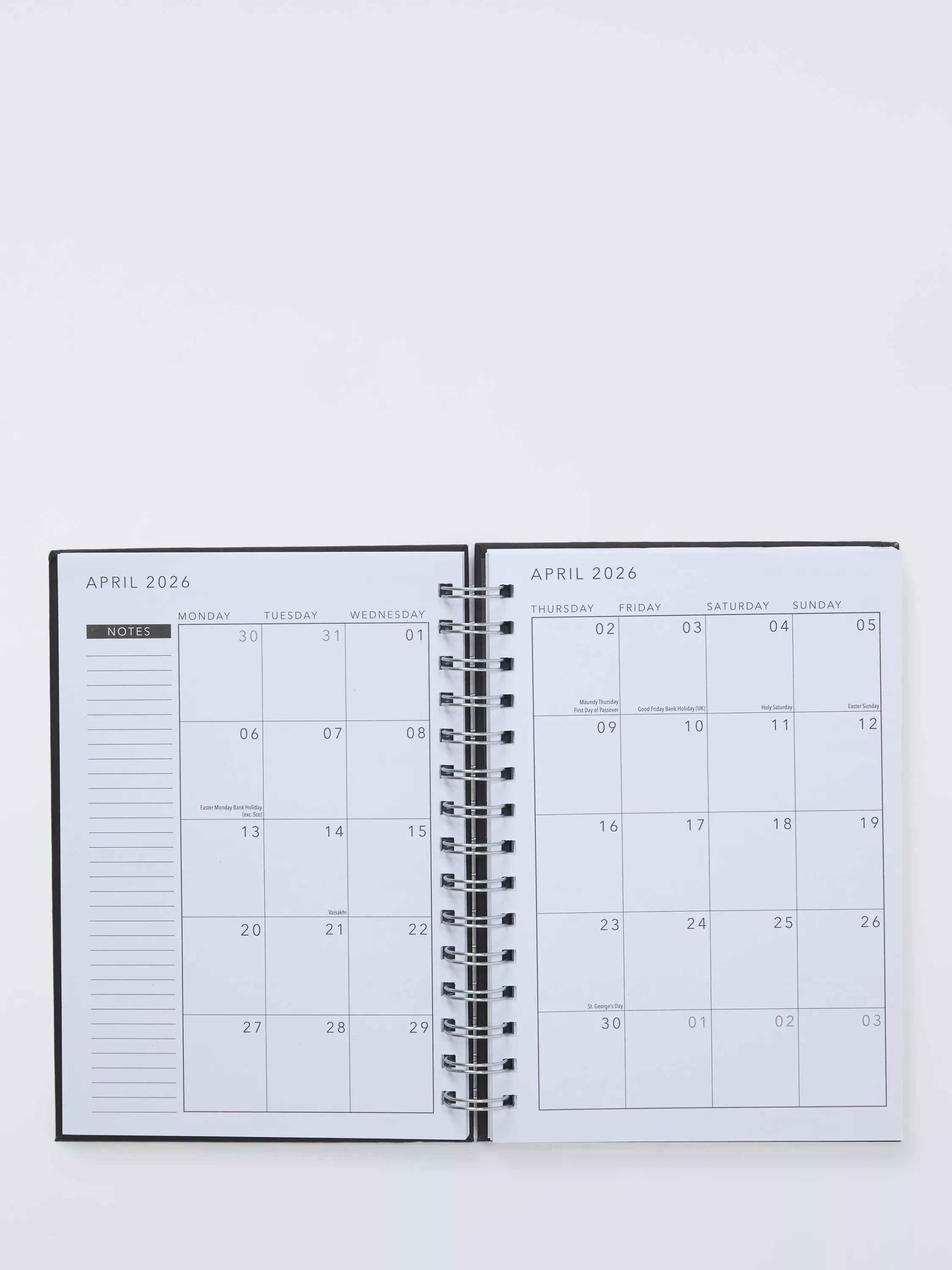 John Lewis A5 week to view diary 2026 black - British product