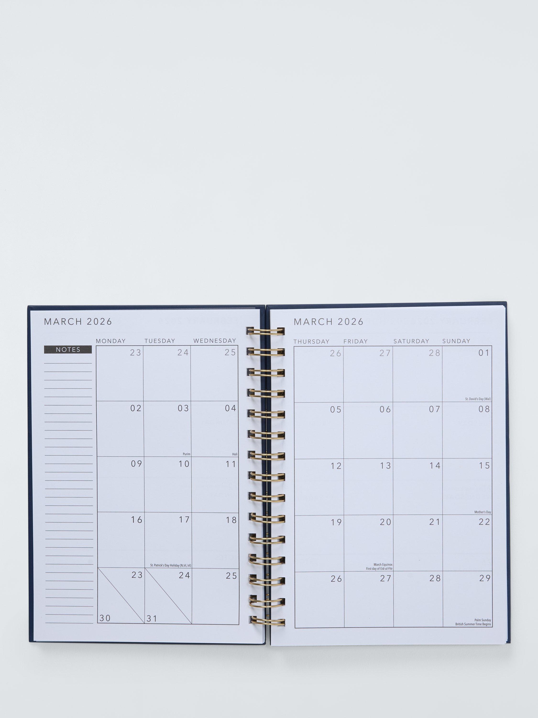 John Lewis A5 2026 week to view bees diary UK version