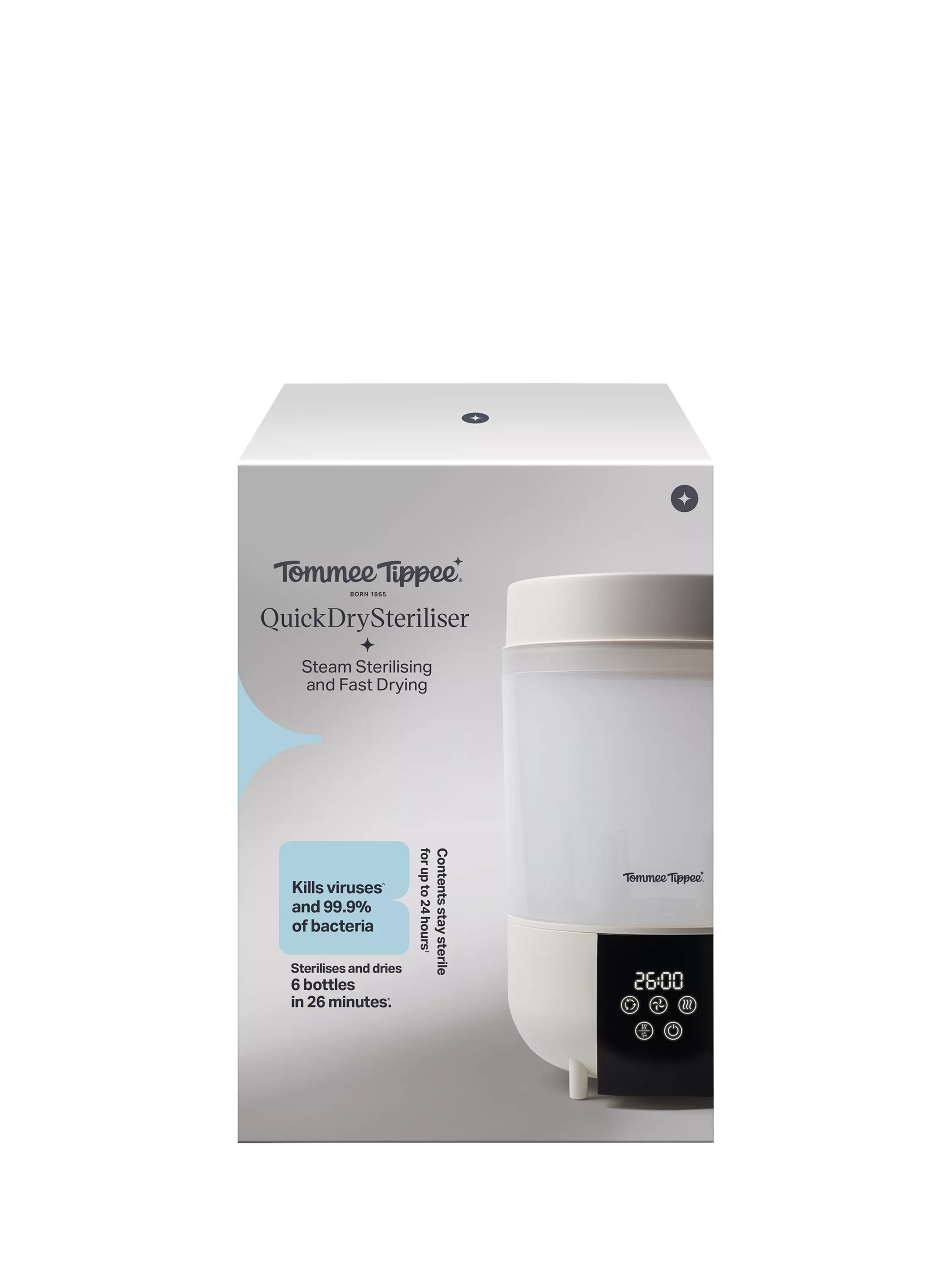 Tommee Tippee QuickDry steriliser white, imported from the UK
