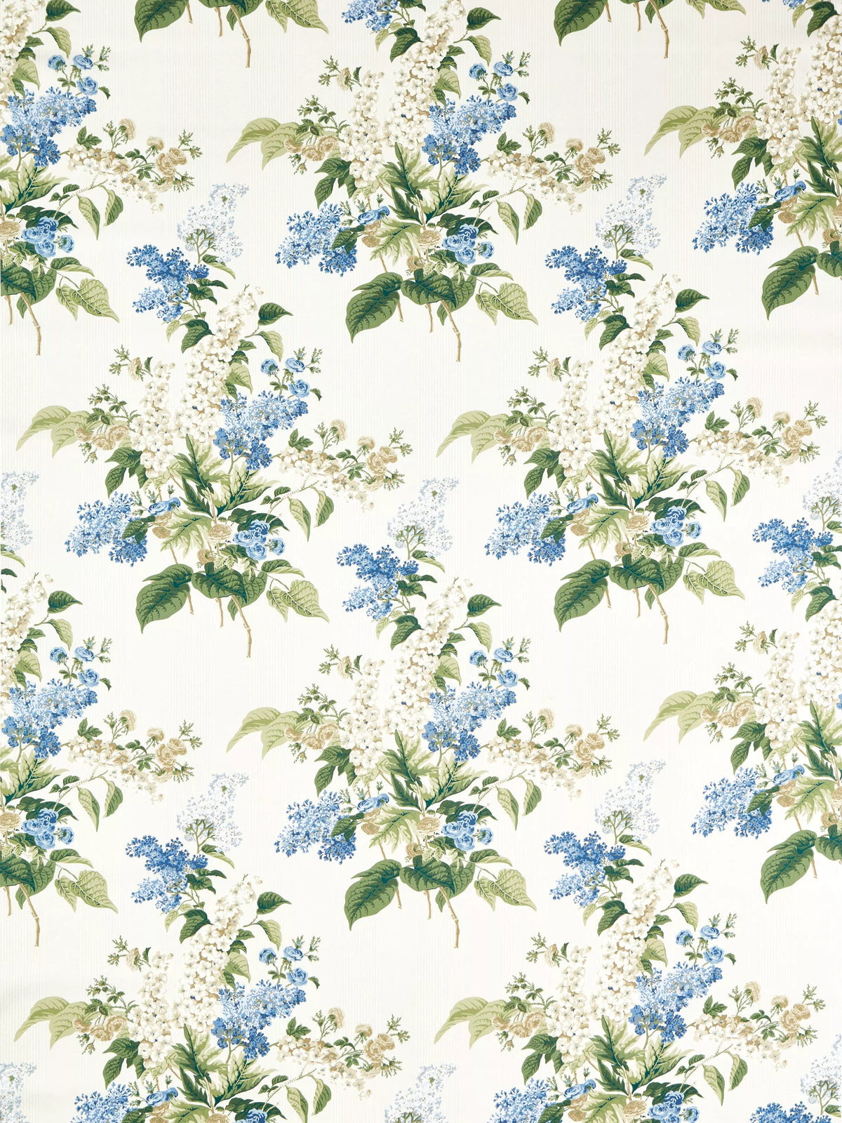 Sanderson Delphinium & Lilac floral furnishing fabric, imported from the UK