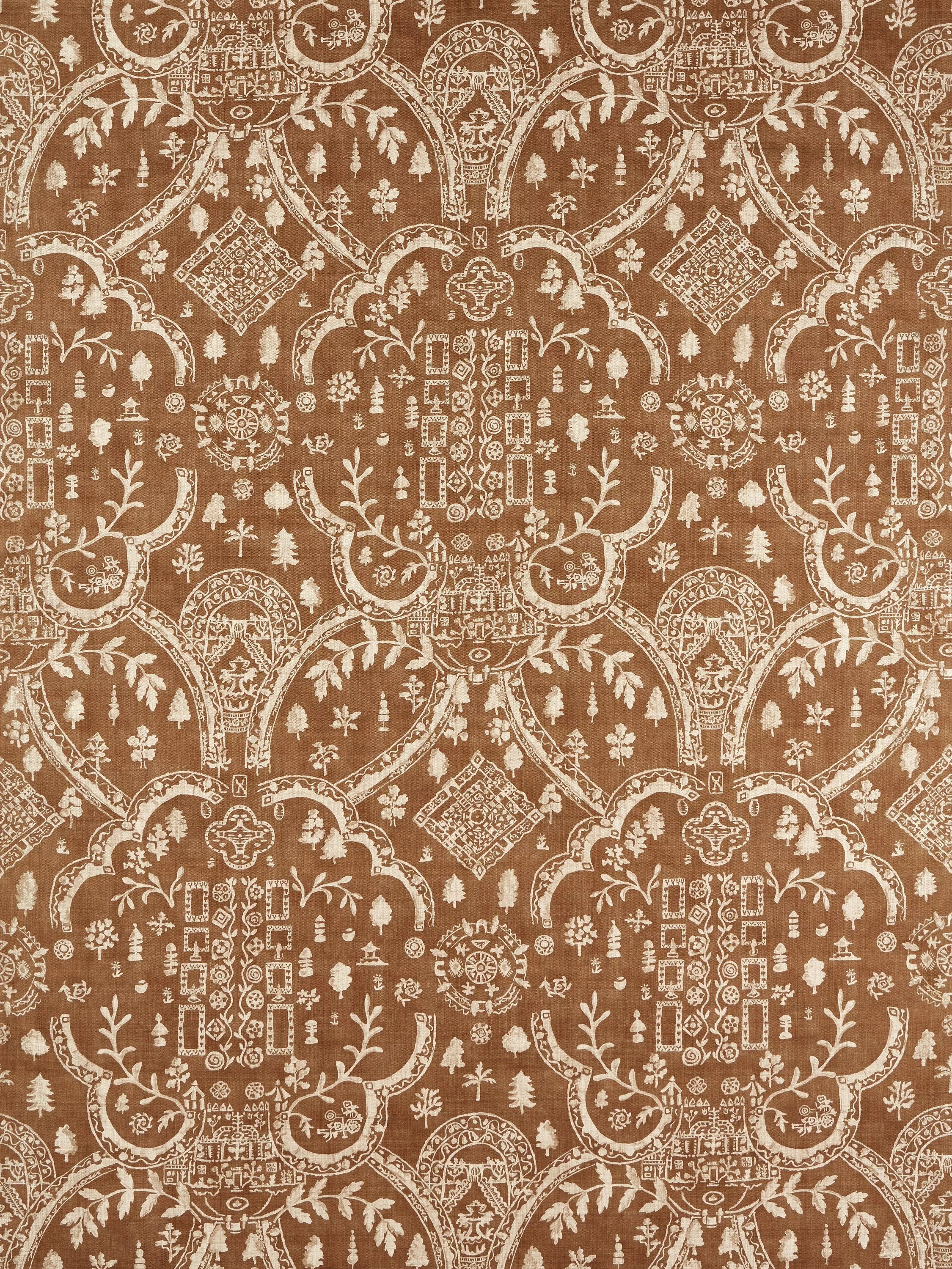 Sanderson Topiary View furnishing fabric with garden pattern (British brand)