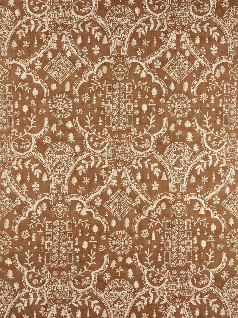 Sanderson Topiary View furnishing fabric with garden pattern (British brand)