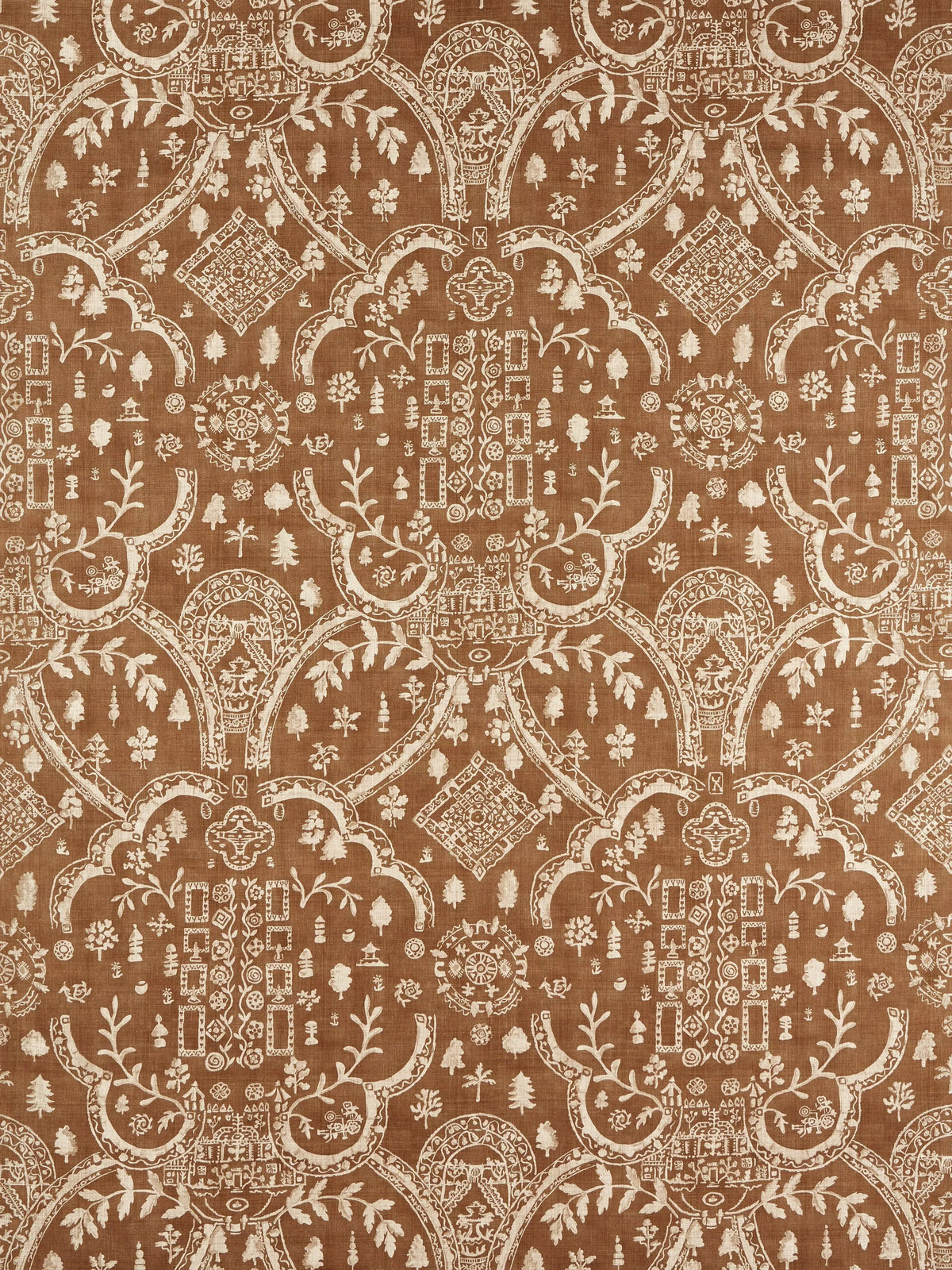 Sanderson Topiary View furnishing fabric with garden pattern (British brand)