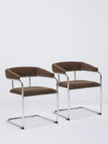 John Lewis Curve armchair pair chrome chenille, UK version