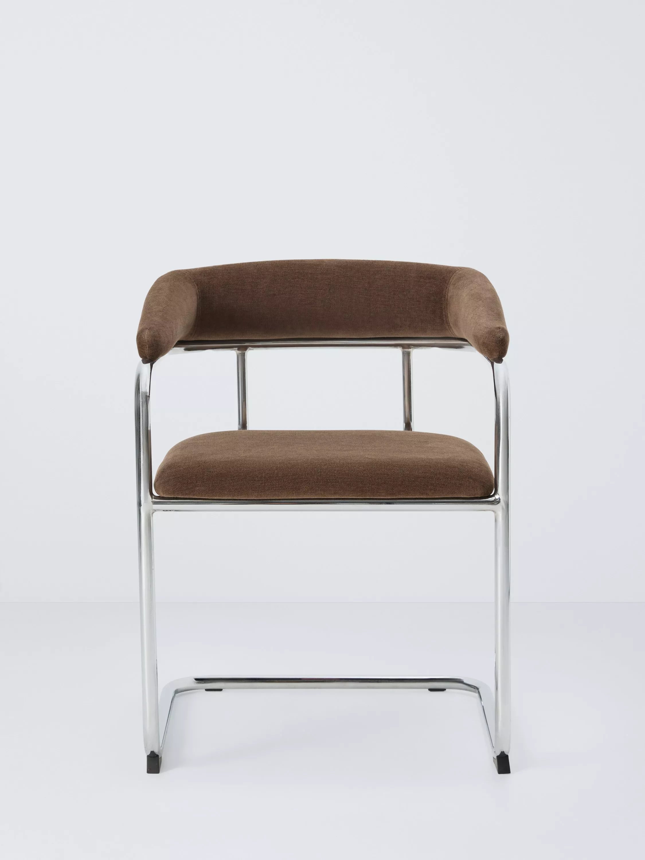 John Lewis Curve armchair pair chrome chenille, UK version
