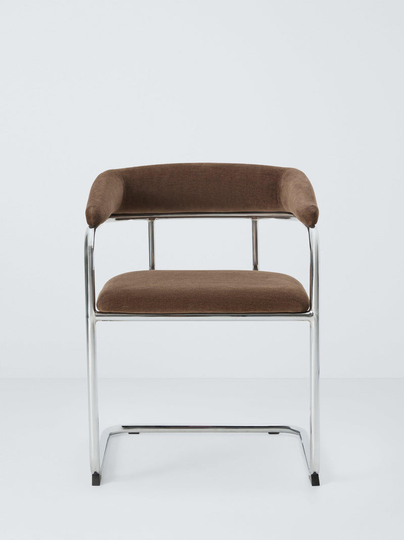 John Lewis Curve armchair pair chrome chenille, UK version