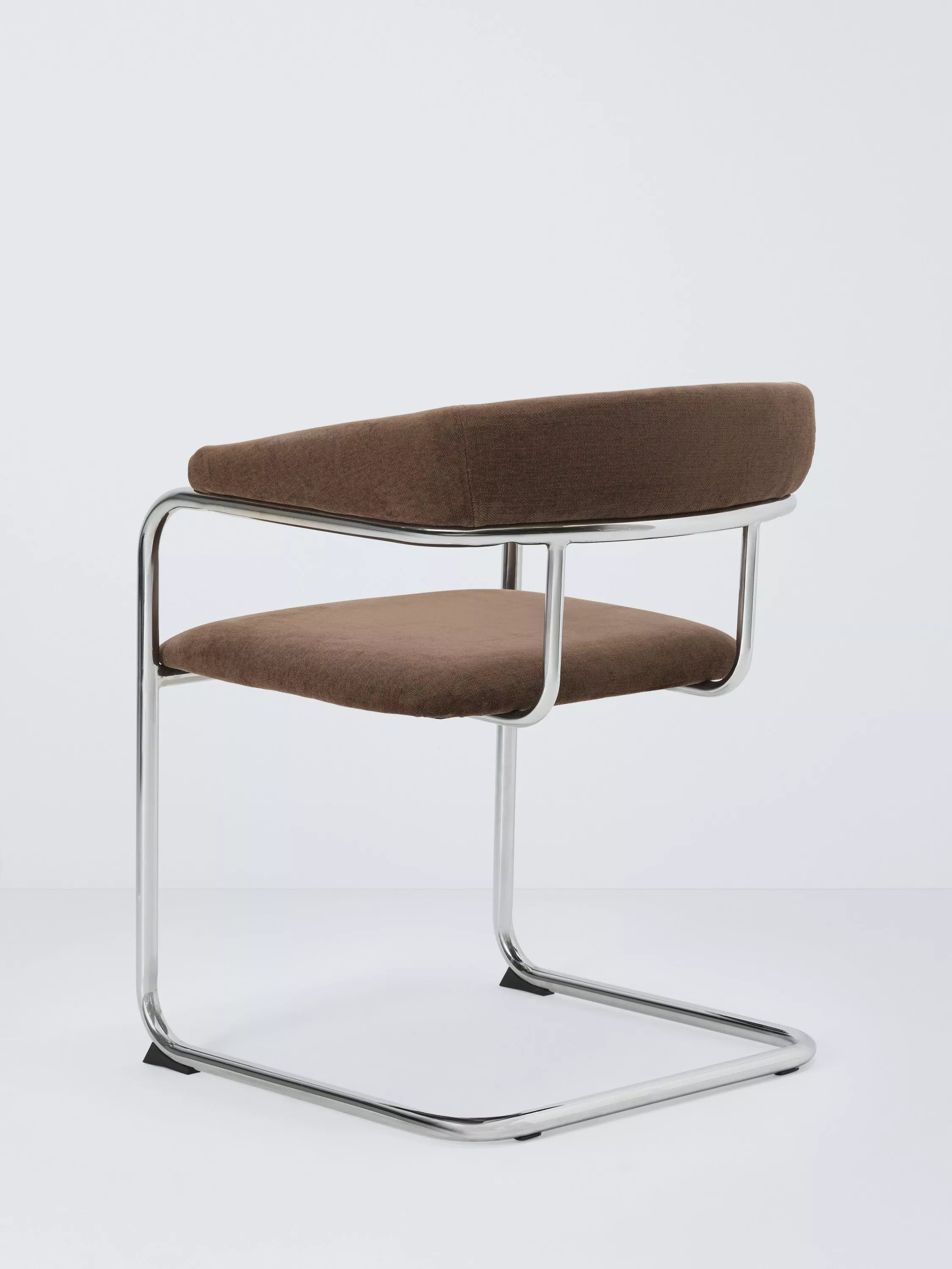 John Lewis Curve armchair pair chrome chenille, UK version