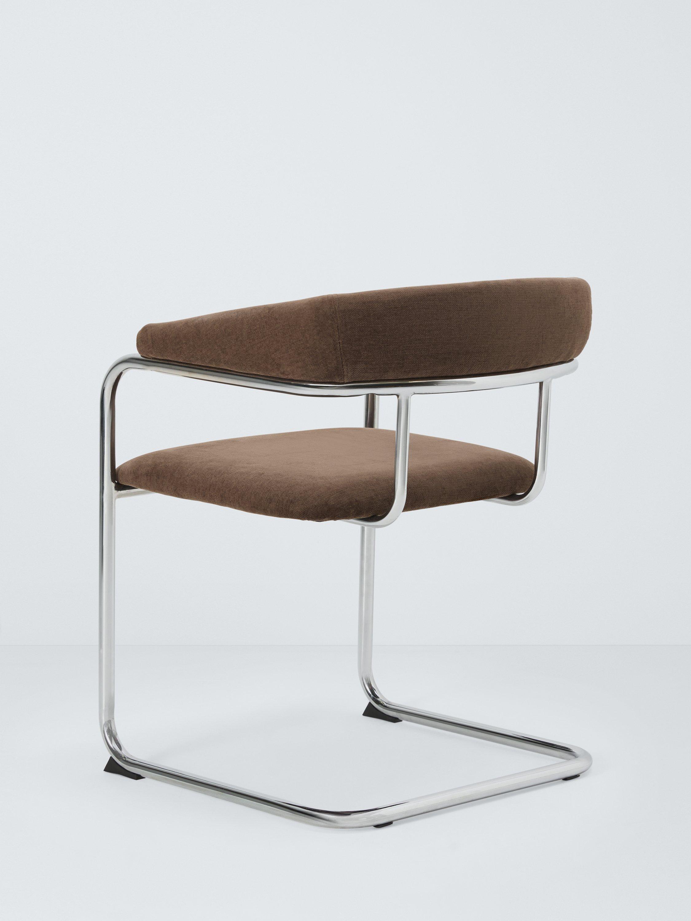 John Lewis Curve armchair pair chrome chenille, UK version