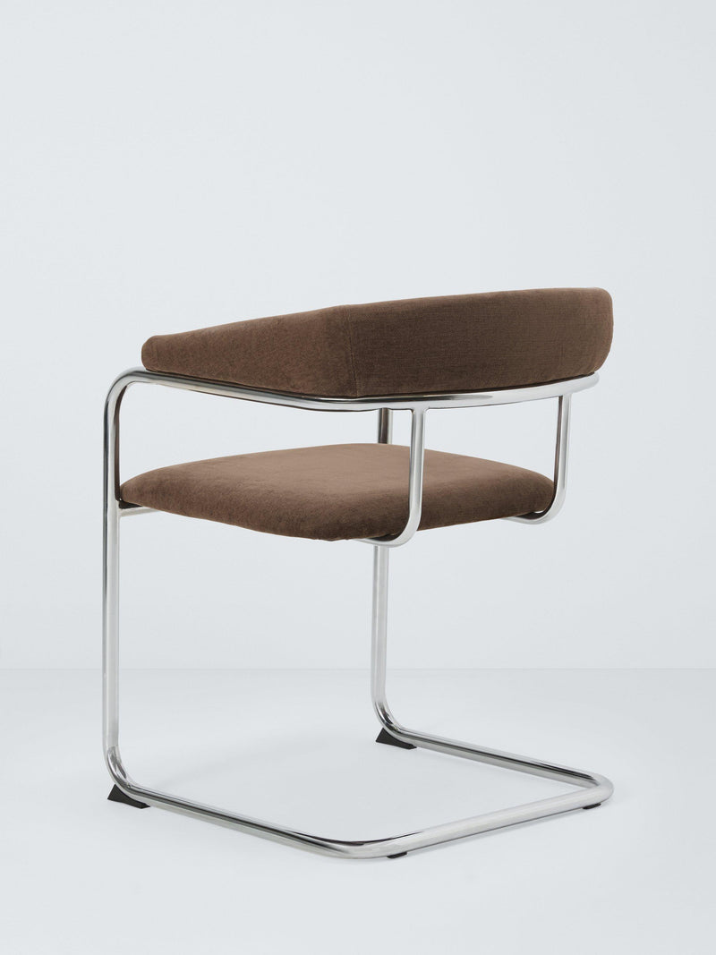 John Lewis Curve armchair pair chrome chenille, UK version