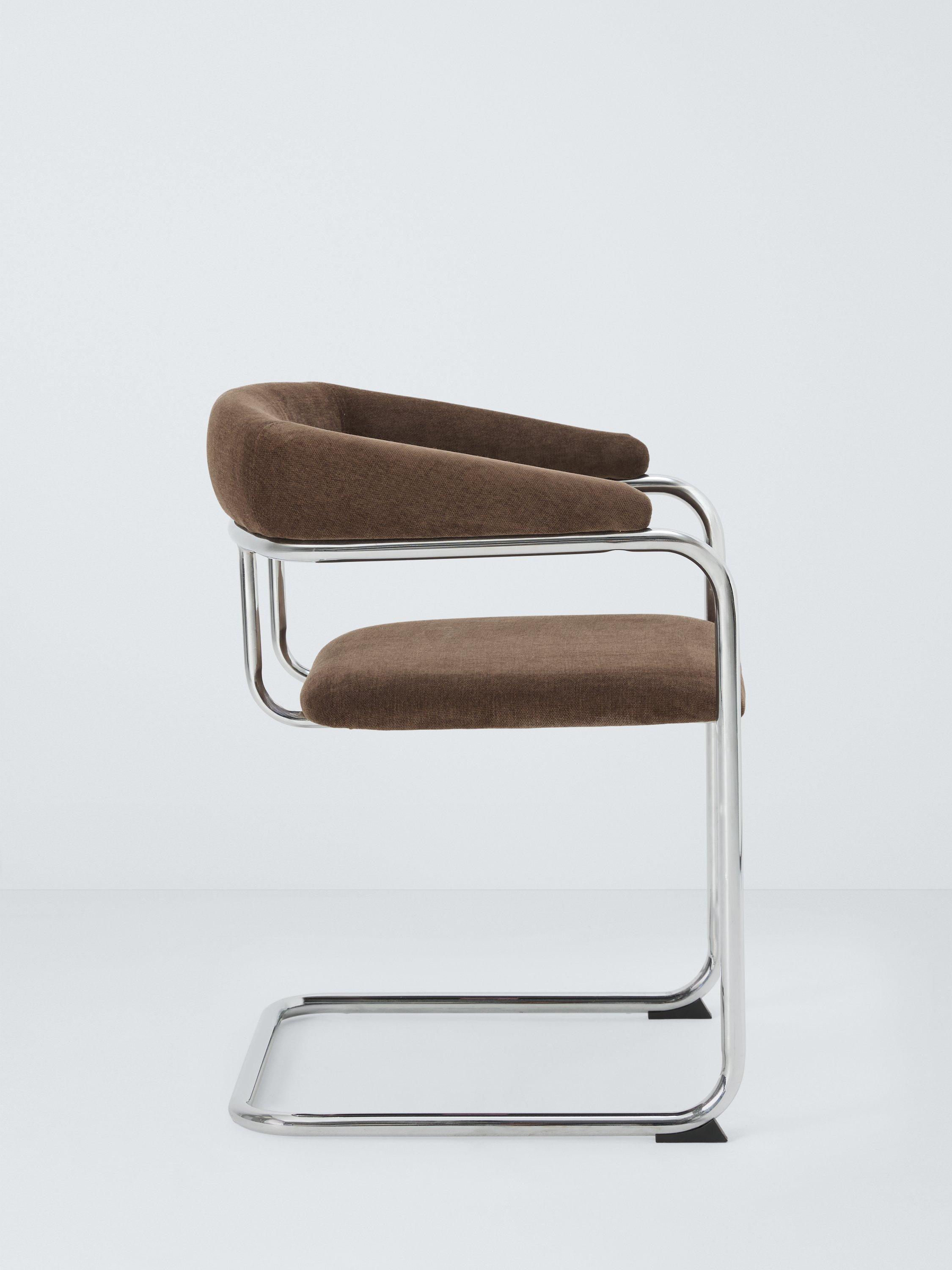 John Lewis Curve armchair pair chrome chenille, UK version