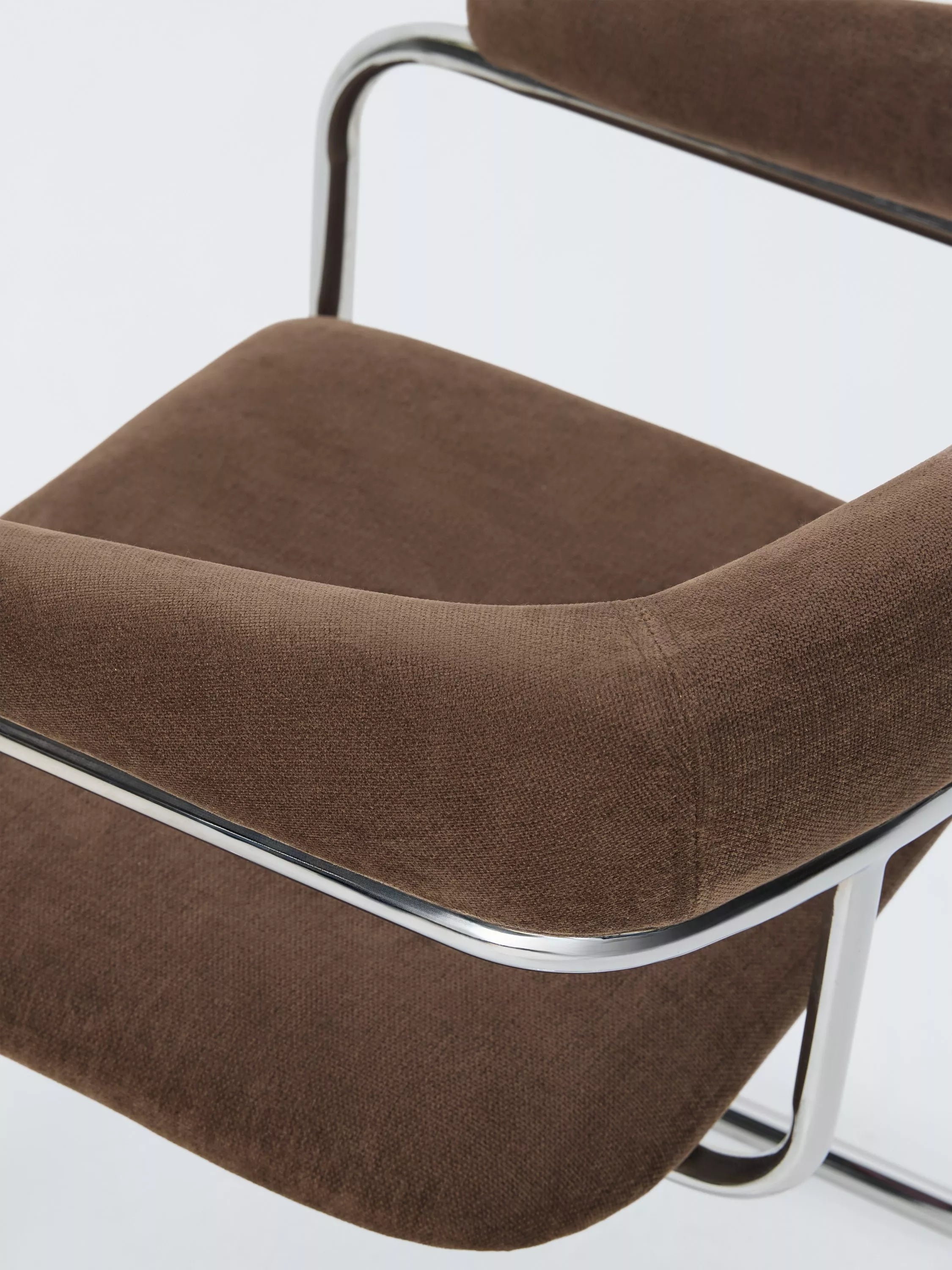 John Lewis Curve armchair pair chrome chenille, UK version