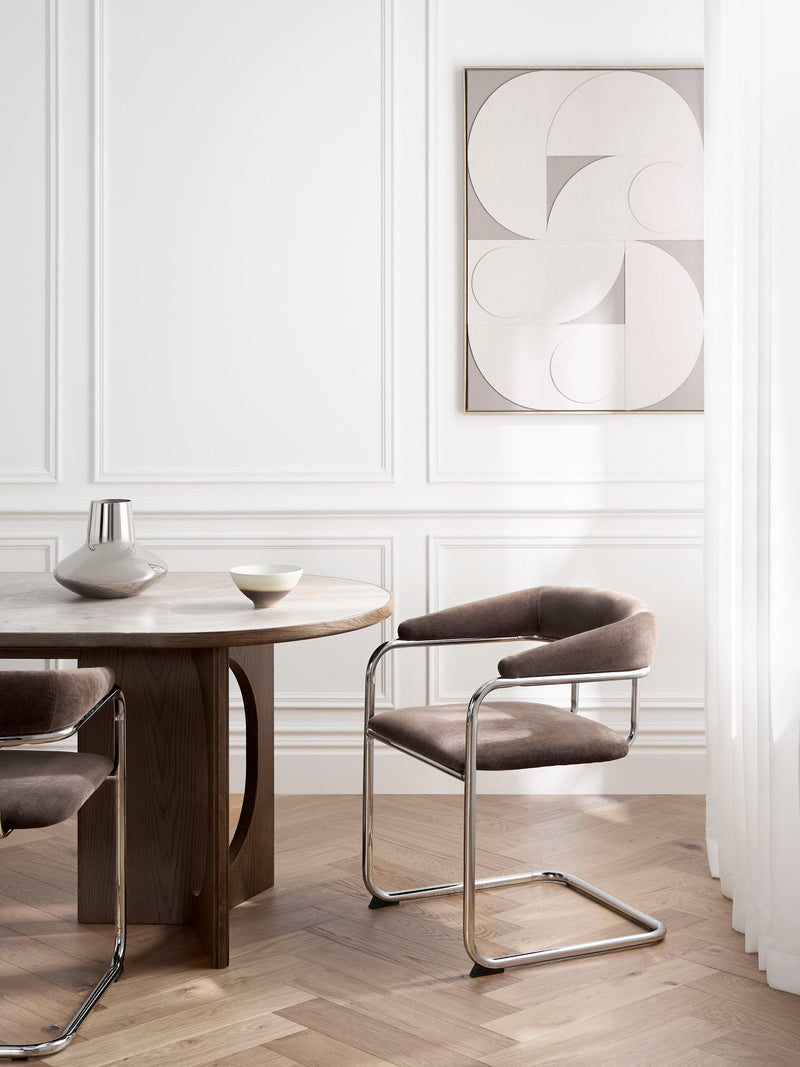 John Lewis Curve armchair pair chrome chenille, UK version