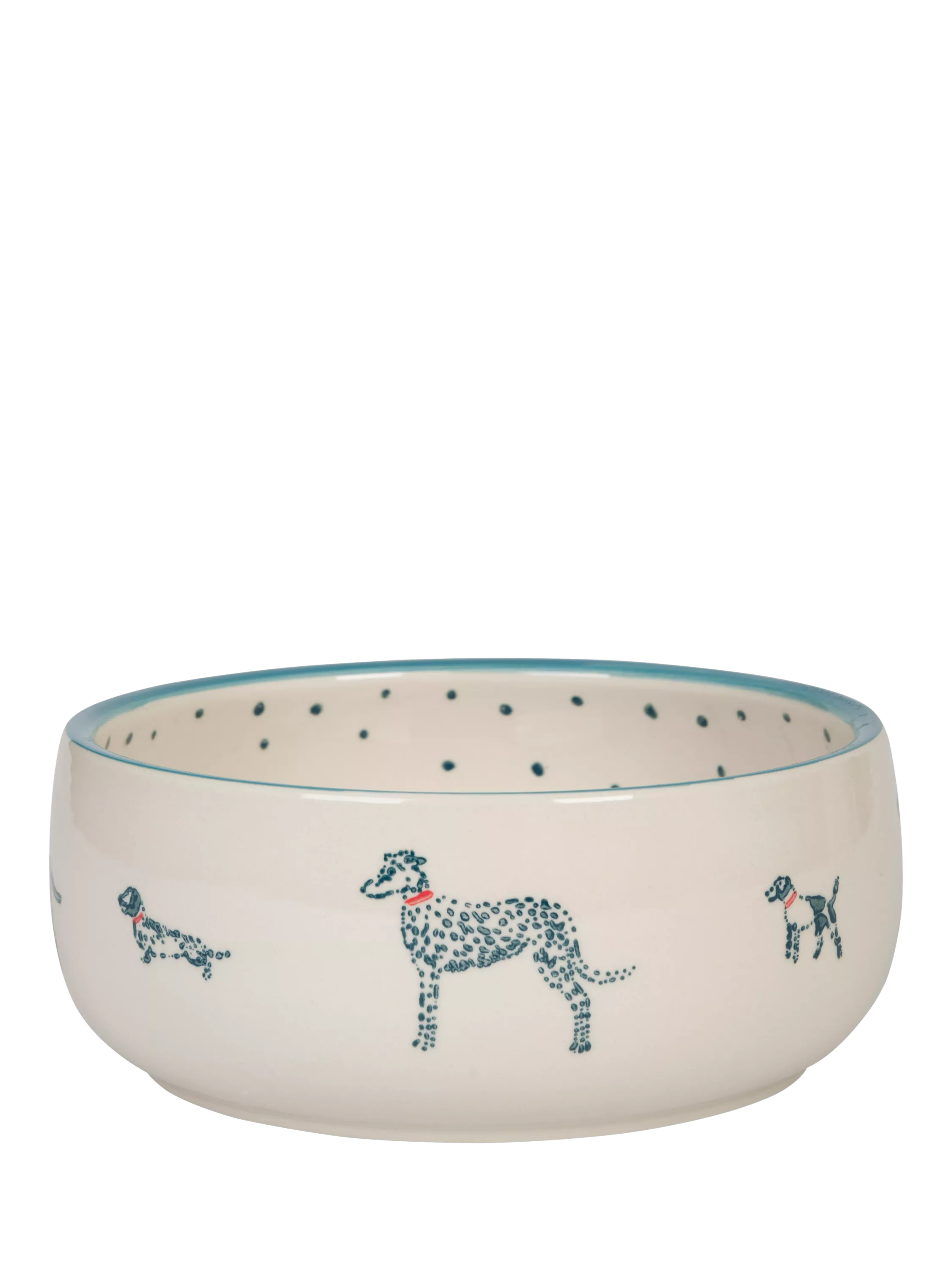 Sophie Allport Spotty Dogs dog bowl stoneware multi, imported from the UK