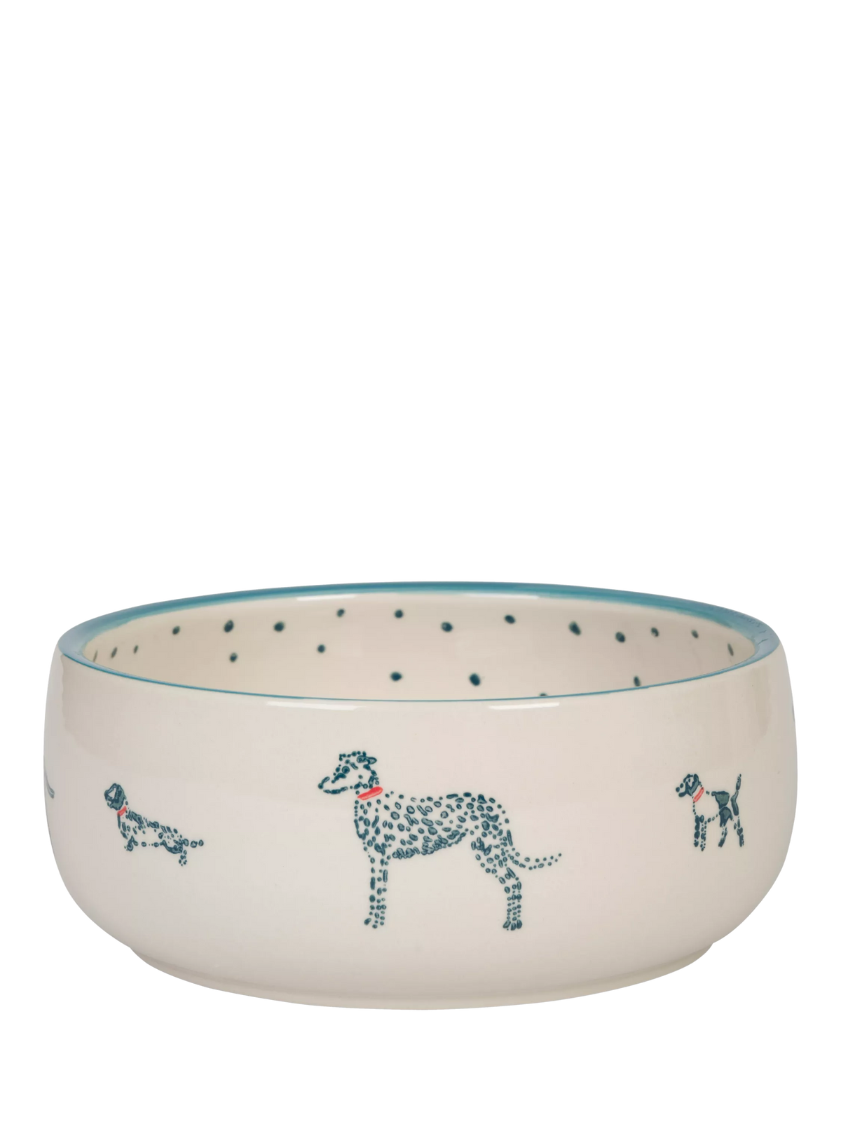 Sophie Allport Spotty Dogs dog bowl stoneware multi, imported from the UK