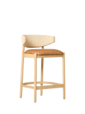 West Elm Ezra Counter Stool Sesame seagrass and leather - British product