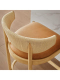 West Elm Ezra Counter Stool Sesame seagrass and leather - British product