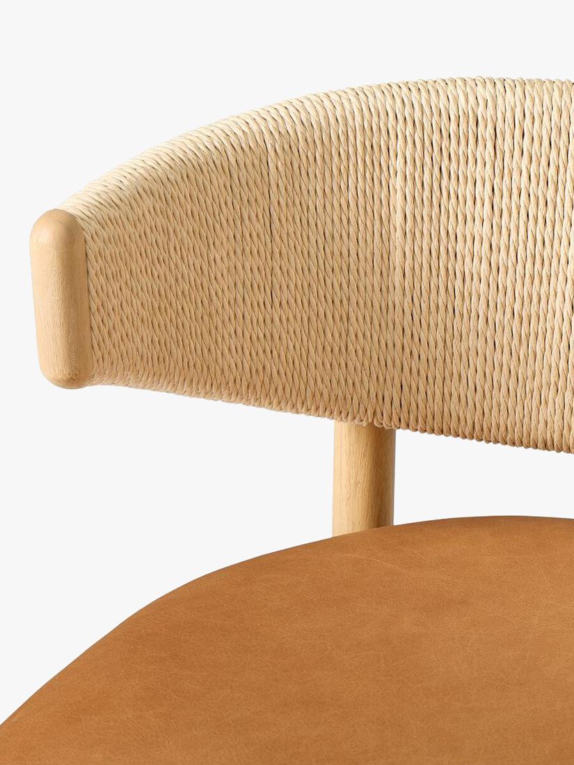 West Elm Ezra Counter Stool Sesame seagrass and leather - British product