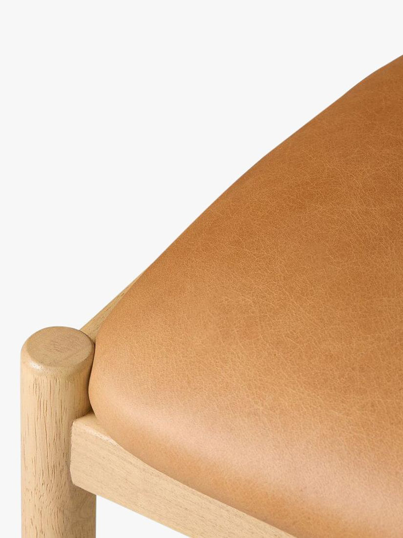 West Elm Ezra Counter Stool Sesame seagrass and leather - British product