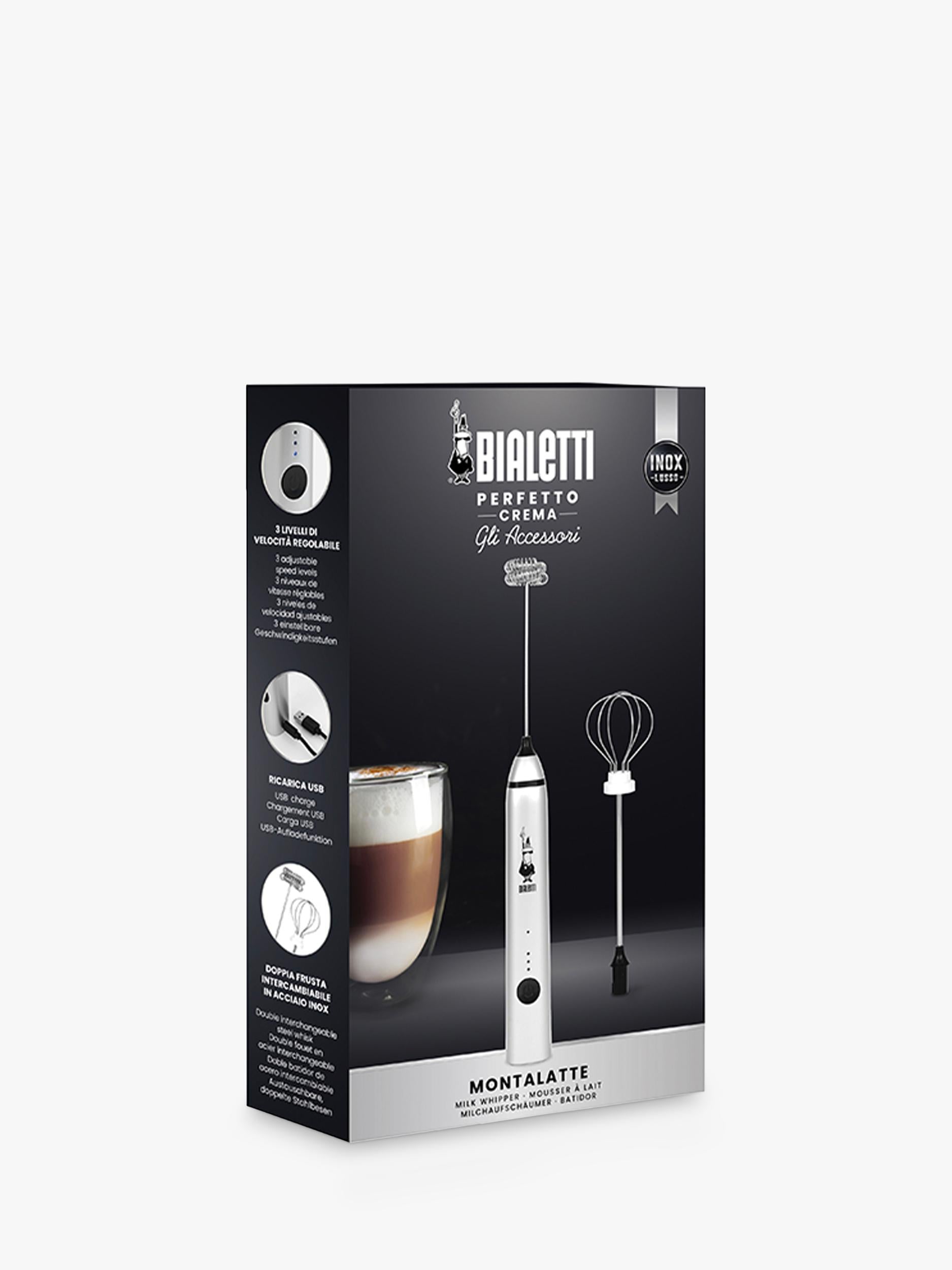 Bialetti cordless handheld milk frother set (British brand)