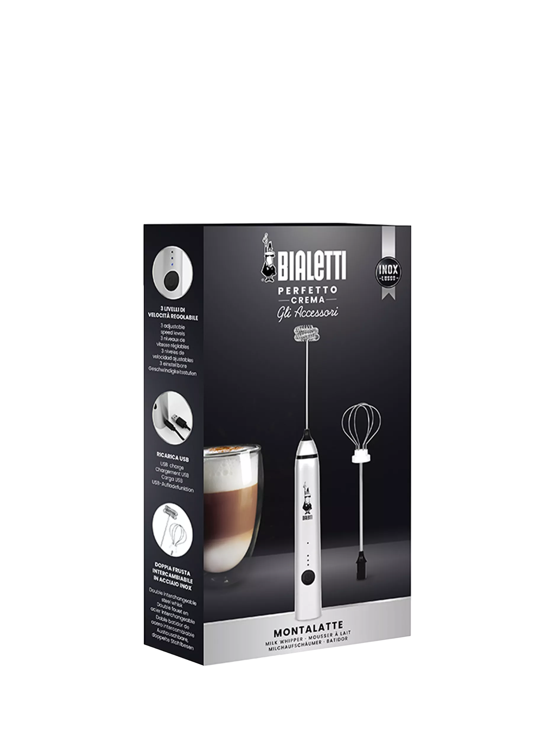 Bialetti cordless handheld milk frother set (British brand)
