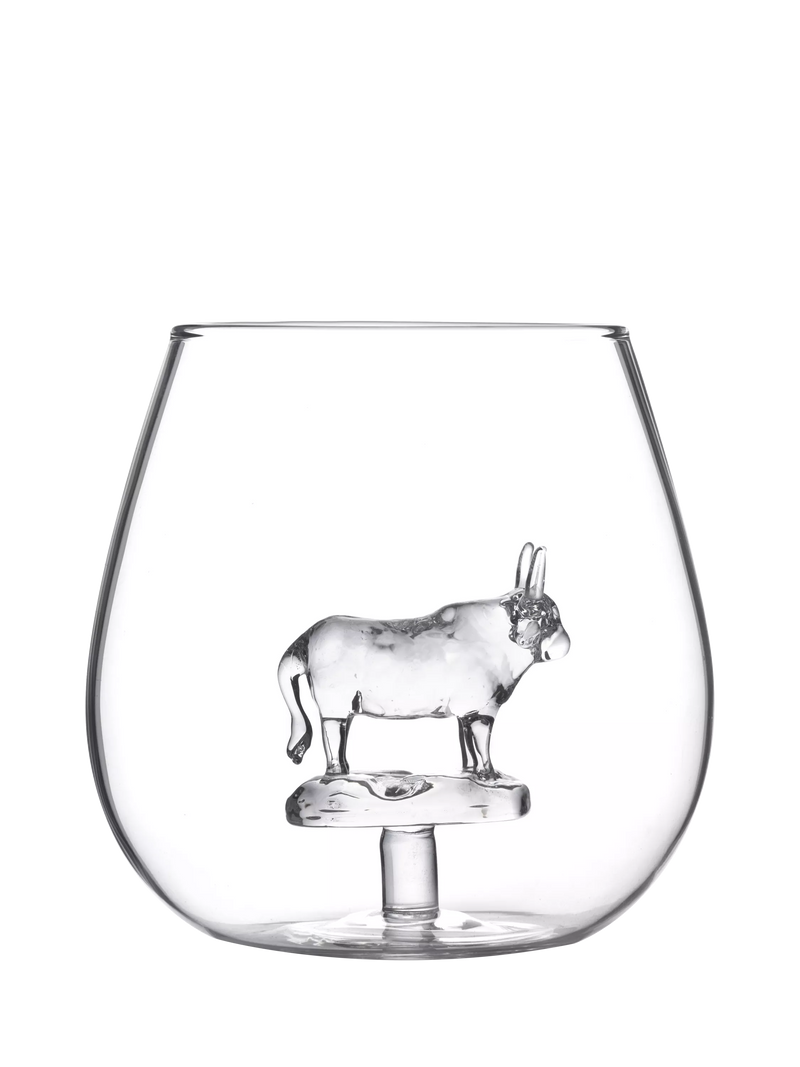 Bar Bespoke highland cow glass 500ml tumbler, imported from the UK