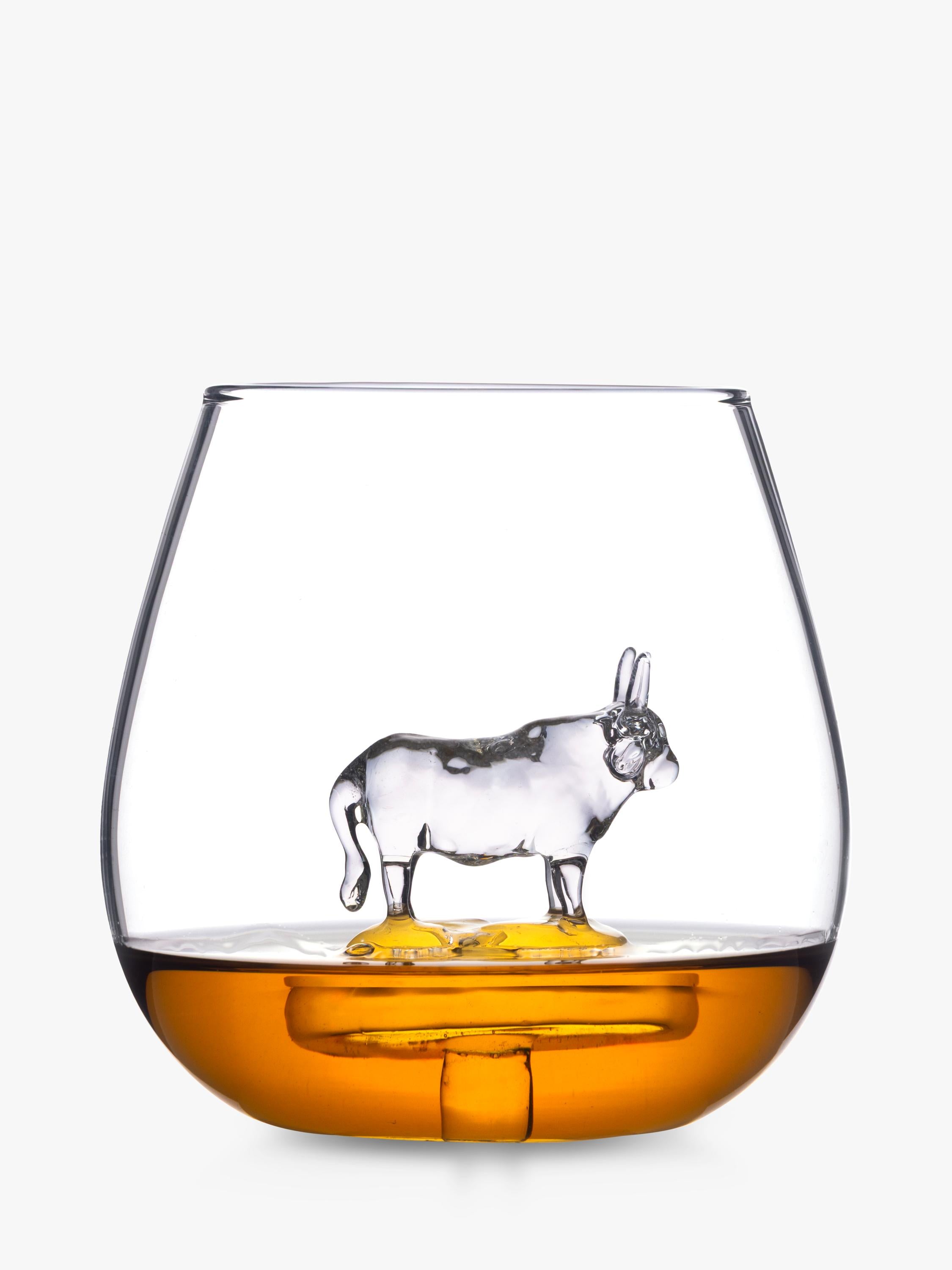 Bar Bespoke highland cow glass 500ml tumbler, imported from the UK