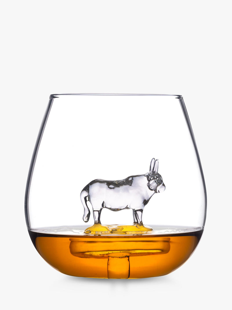 Bar Bespoke highland cow glass 500ml tumbler, imported from the UK