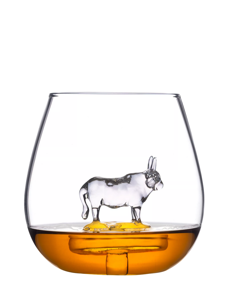 Bar Bespoke highland cow glass 500ml tumbler, imported from the UK