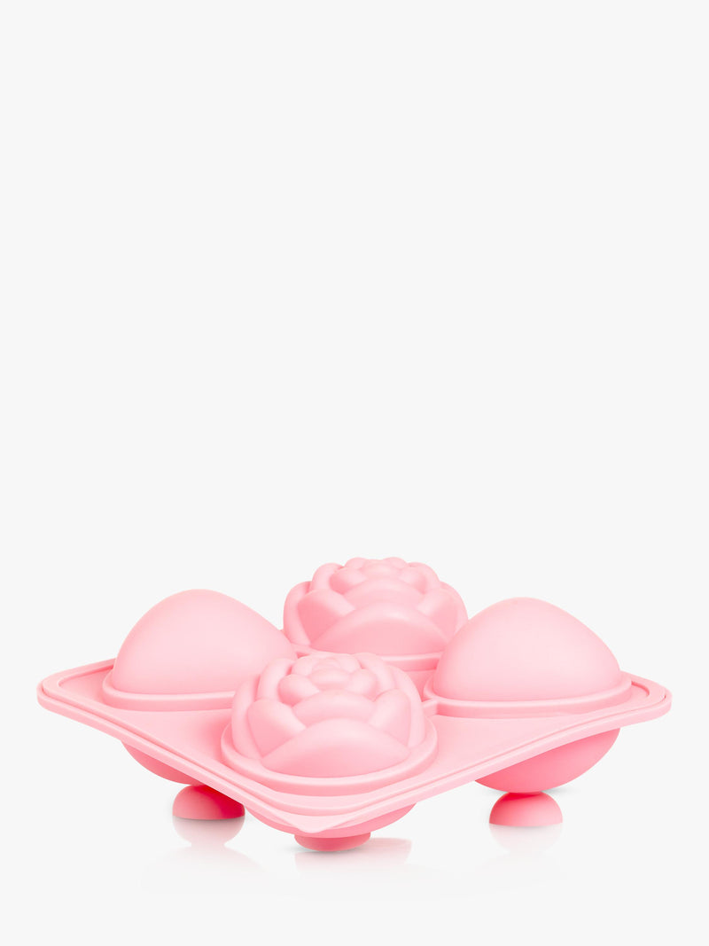 Bar Bespoke heart rose ice tray 4-cube pink, imported from the UK