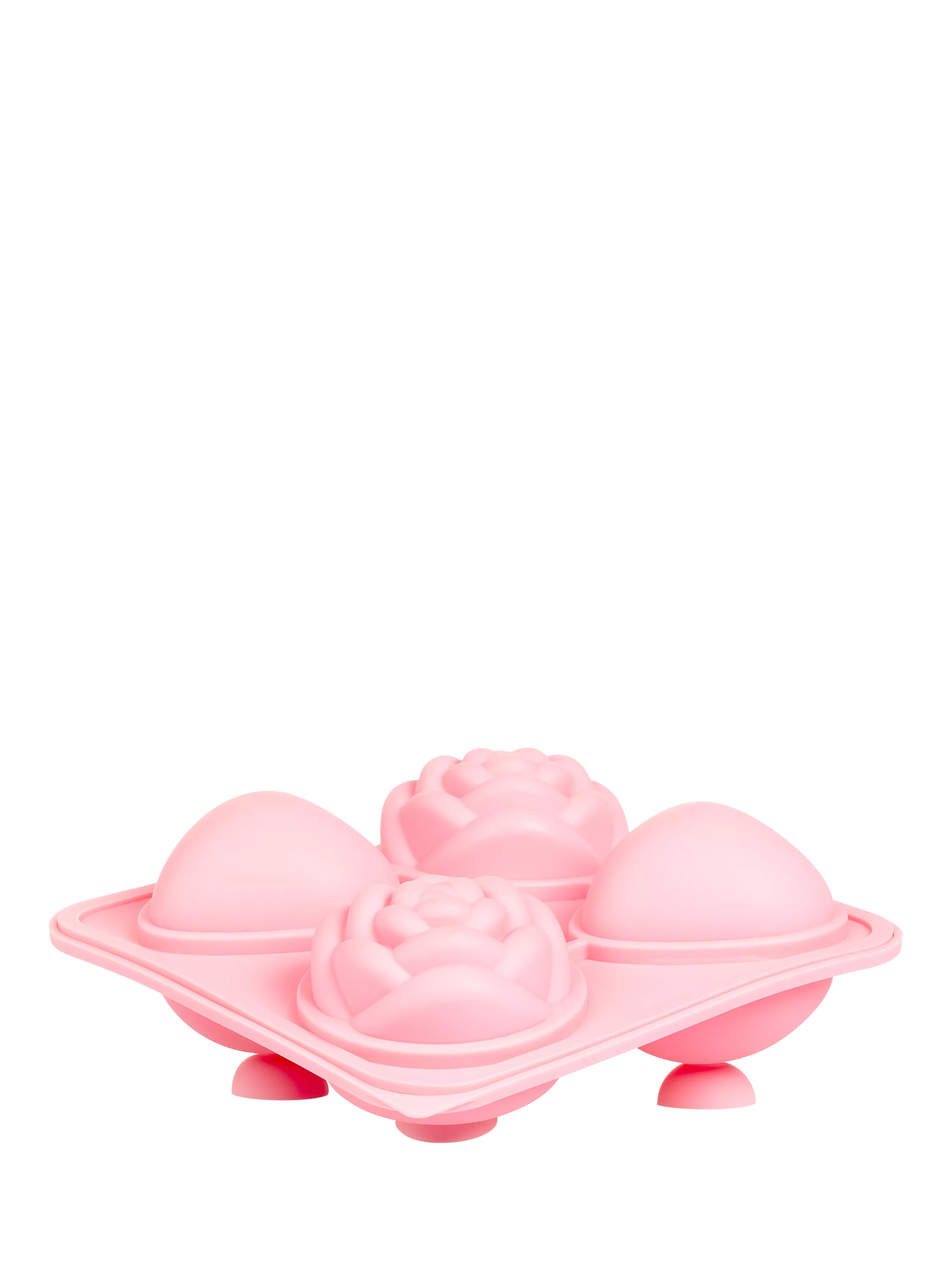 Bar Bespoke heart rose ice tray 4-cube pink, imported from the UK