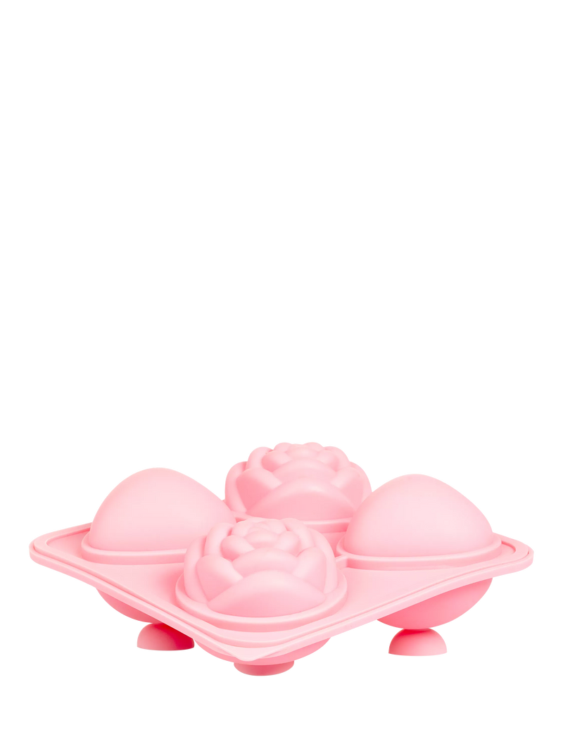 Bar Bespoke heart rose ice tray 4-cube pink, imported from the UK