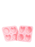 Bar Bespoke heart rose ice tray 4-cube pink, imported from the UK