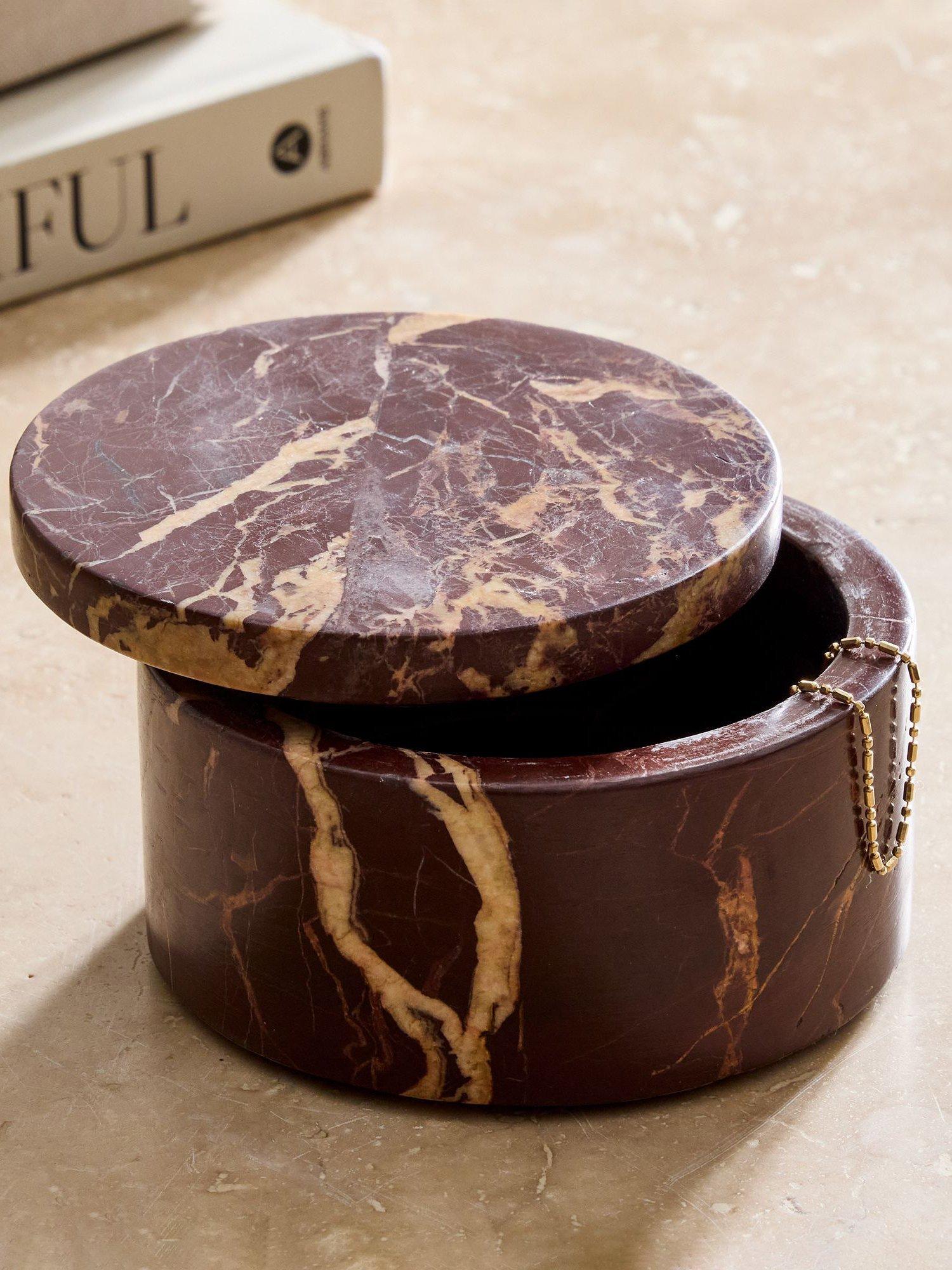 West Elm red marble storage box - British product