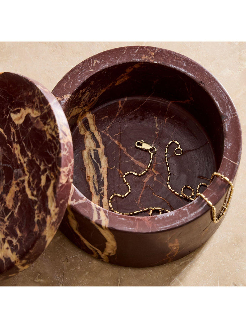 West Elm red marble storage box - British product