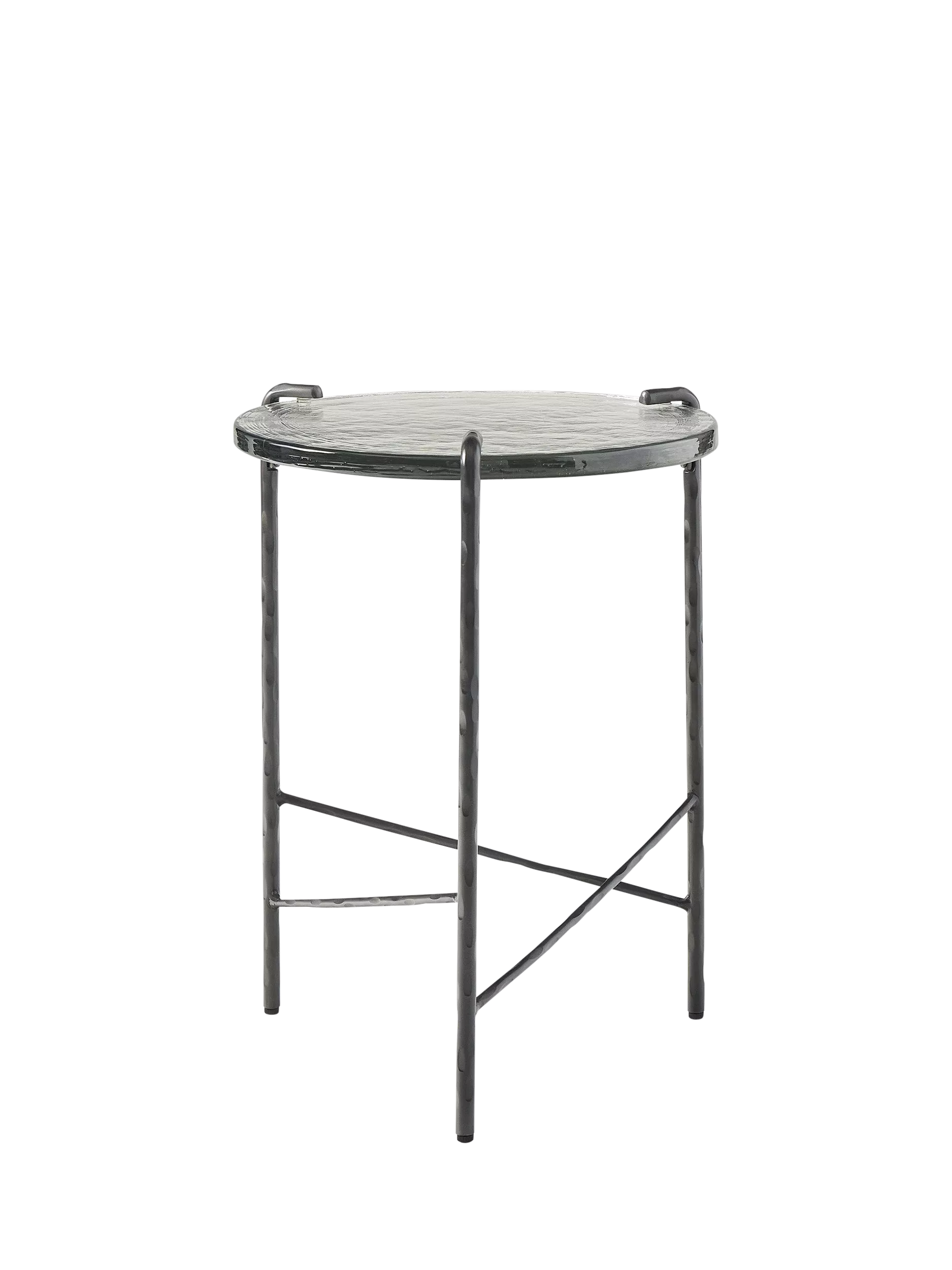 West Elm Ellery side table dark bronze glass metal - British product