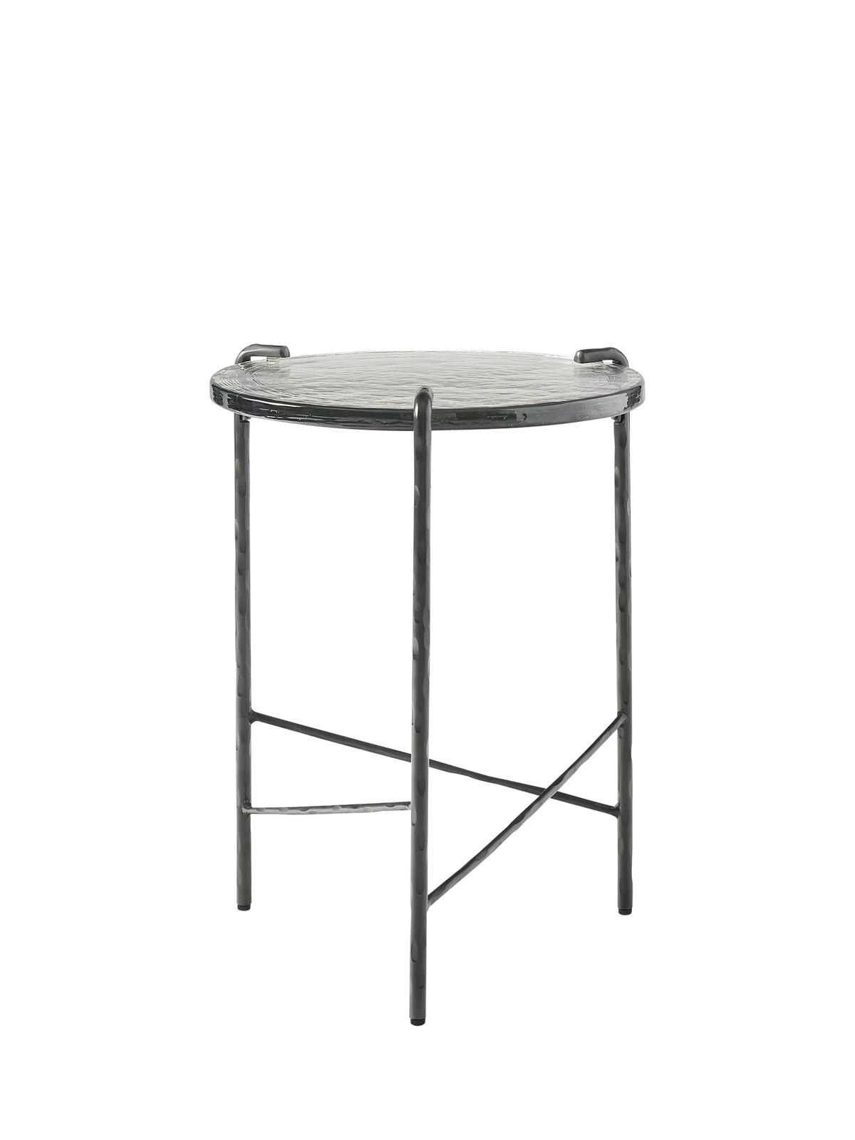 West Elm Ellery side table dark bronze glass metal - British product