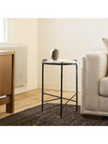 West Elm Ellery side table dark bronze glass metal - British product