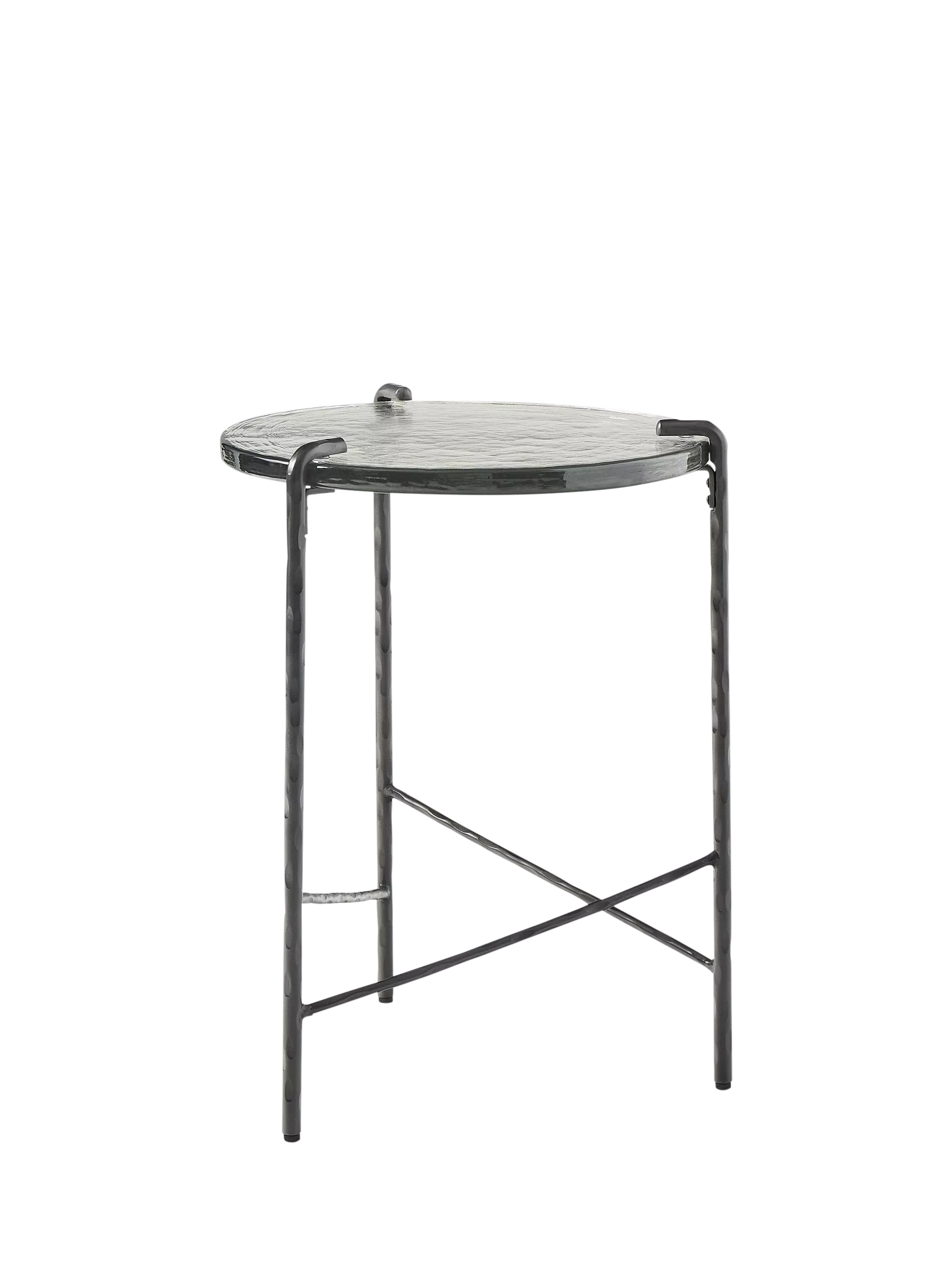 West Elm Ellery side table dark bronze glass metal - British product