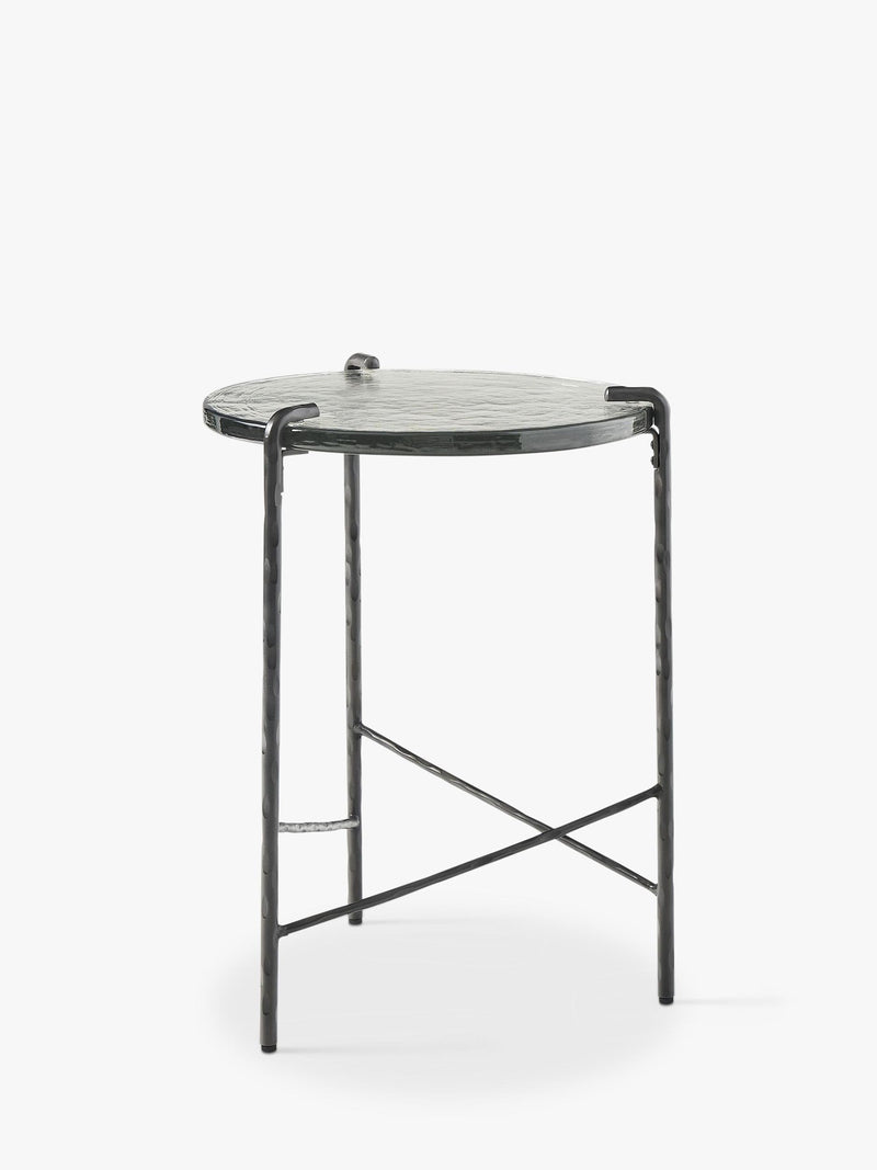 West Elm Ellery side table dark bronze glass metal - British product