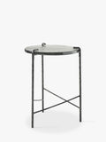 West Elm Ellery side table dark bronze glass metal - British product