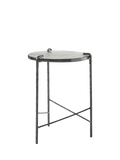 West Elm Ellery side table dark bronze glass metal - British product