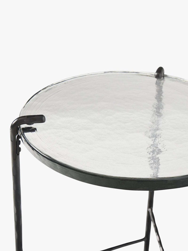 West Elm Ellery side table dark bronze glass metal - British product