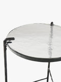 West Elm Ellery side table dark bronze glass metal - British product